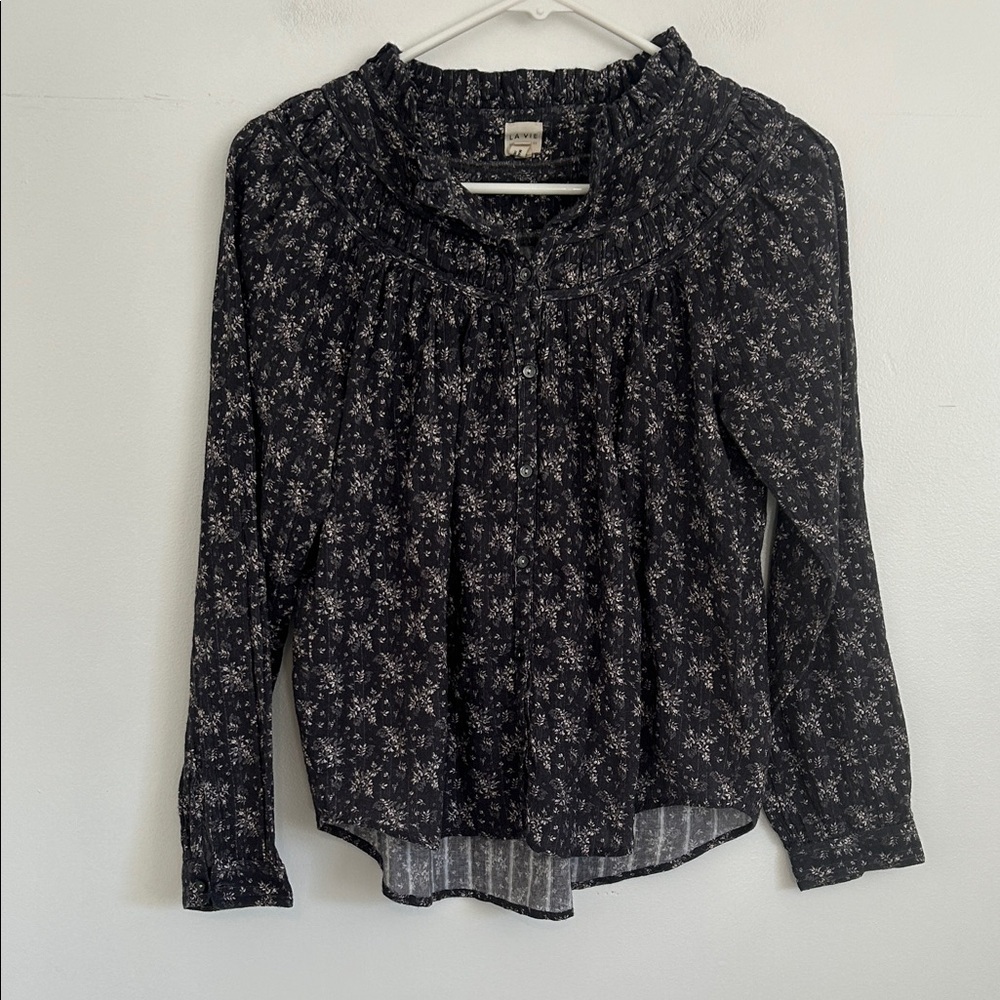Lucky Brand Black Floral Blouse